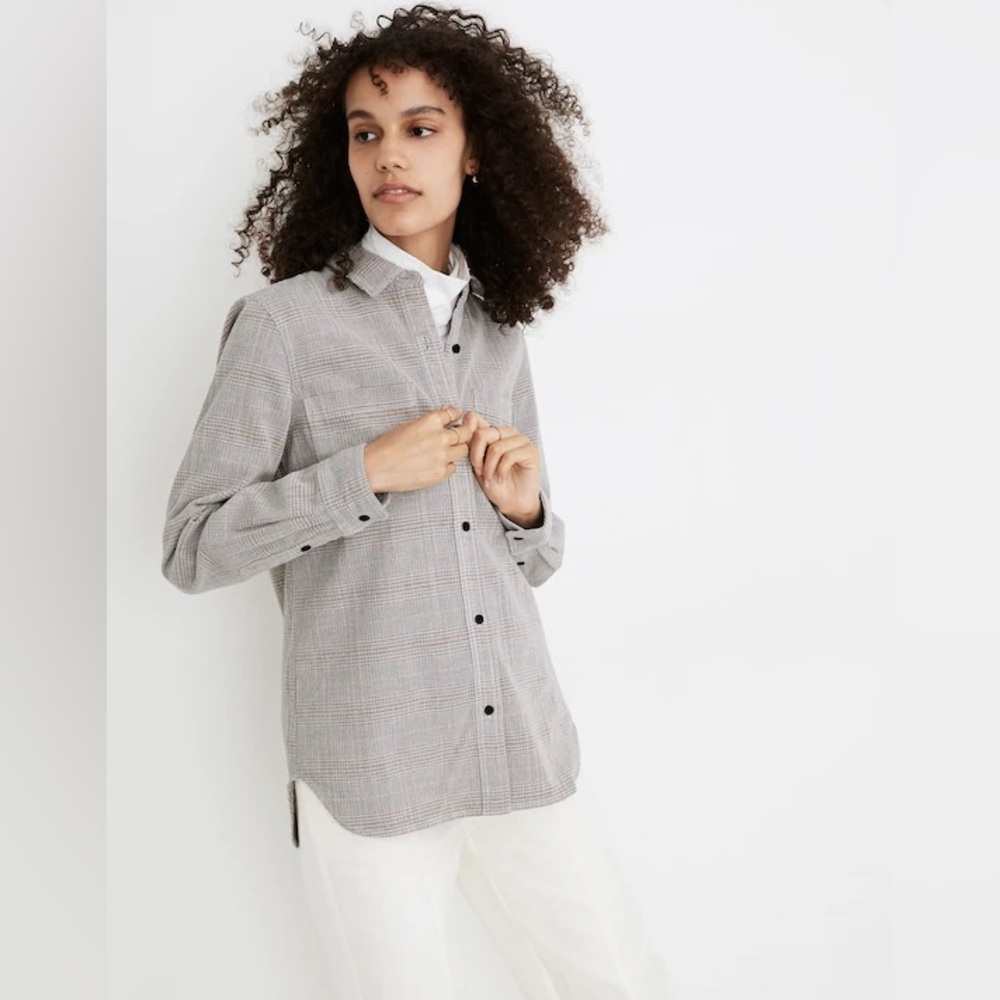 Madewell Classic Ex-Boyfriend Dermott Plaid Casual Button Down Medium NWT